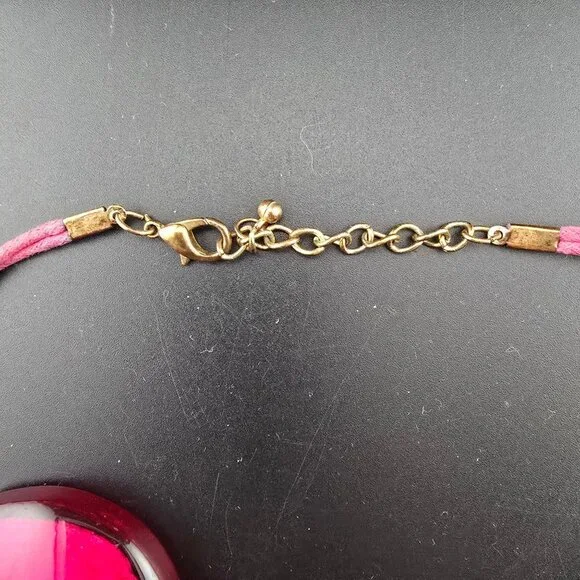 Resin/Lucite Pink Necklace Bracelet & Earrings Jewelry Set BOLD Statement - Picture 8 of 11